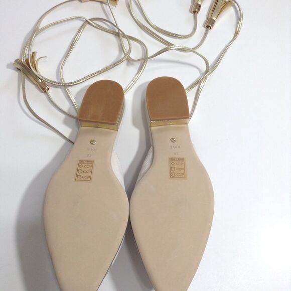 RAYE Kate Heel Mule Slip On Shoe Floral Embroidered Ankle Wrap Mule New Size 7.5 - Picture 3 of 7